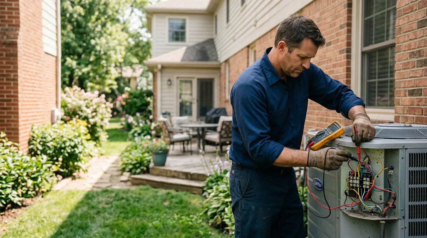 HVAC technician working near New Suffolk, NY